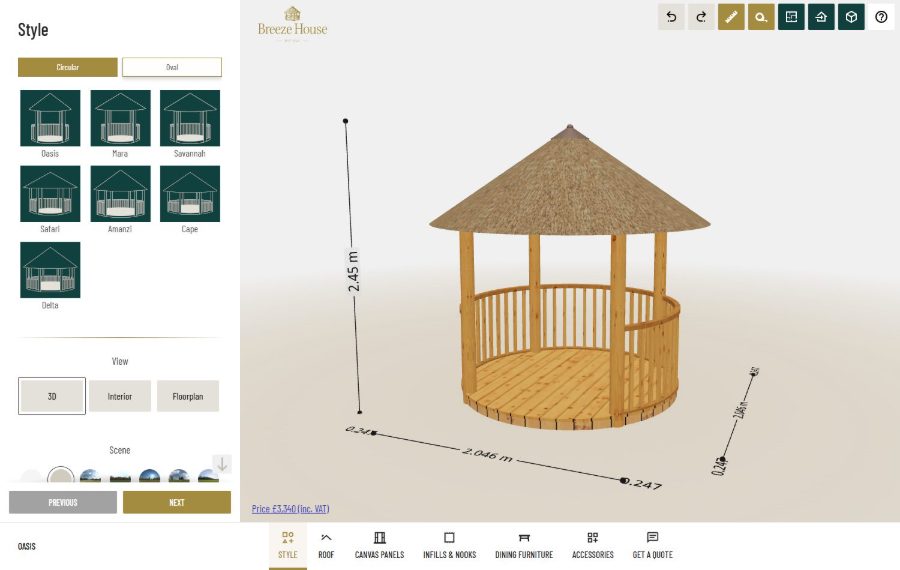 Configurador 3D de Breeze House