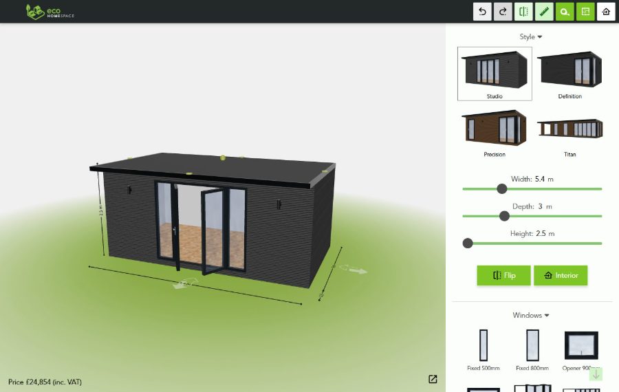 Configurador 3D de Eco Home Space