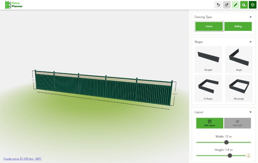 Configurador 3D de Fencing Configurator