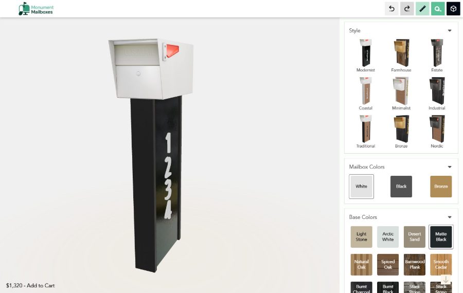 Configurador 3D de Mailboxes Configurator