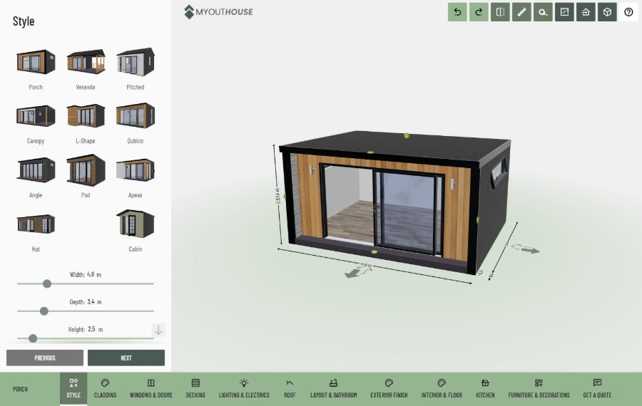 Configurador 3D de My Outhouse
