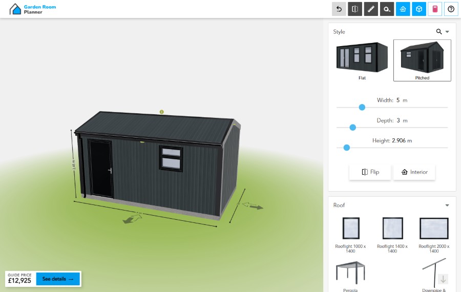 Configurador 3D de Steel Sheds Planner