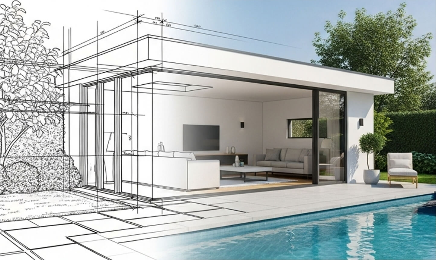 Fondo de diseño moderno de estudio de jardín