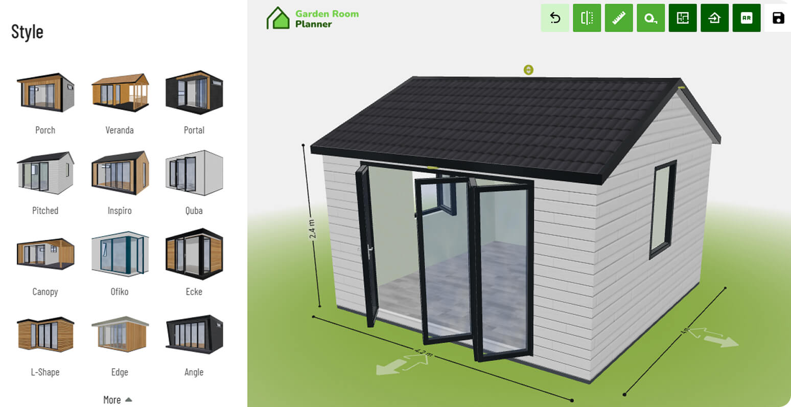 Diseñando un edificio en un configurador.